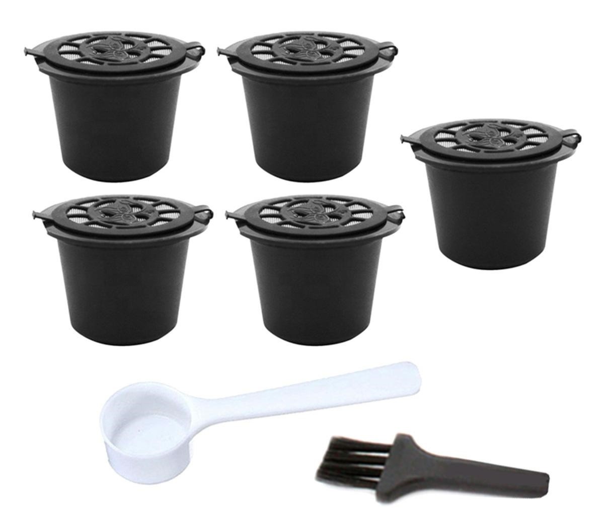 Capsule cafea reutilizabile, 5buc, filtru otel, 8g, 2,5 x 3,6cm, negru - imagine 8